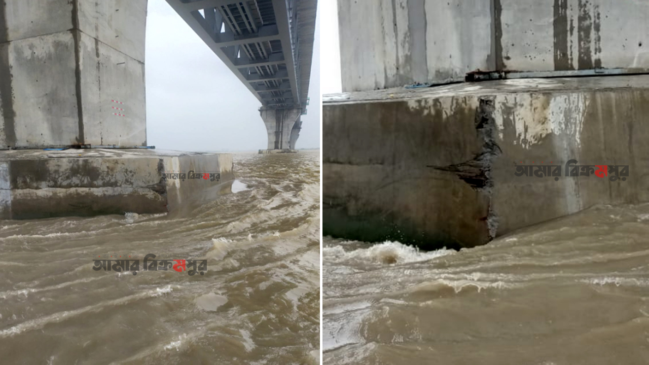 পদ্মা সেতুর পিলারে আবারও ফেরির ধাক্কা