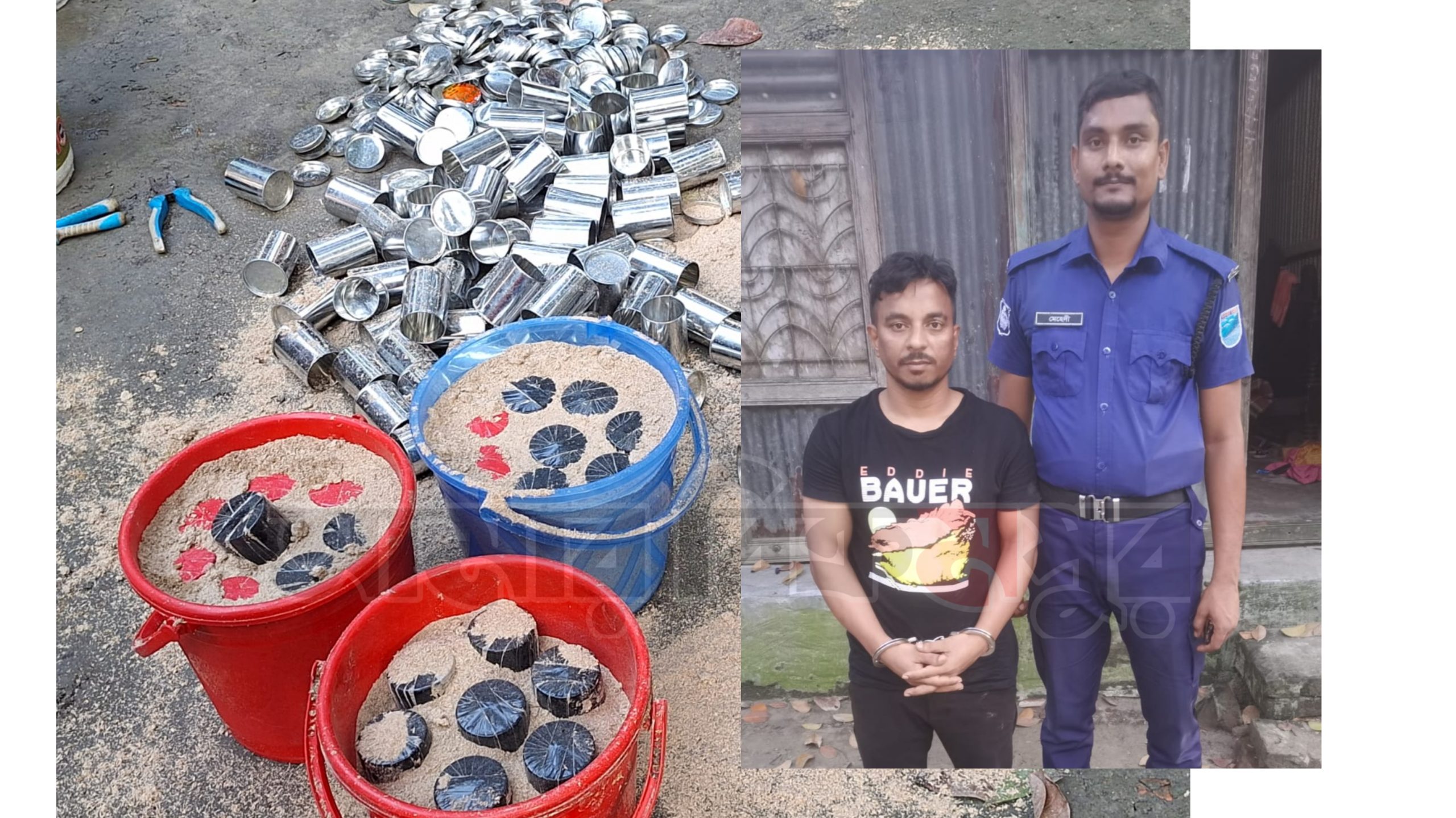 মুন্সিগঞ্জে বালতি ভর্তি ককটেল উদ্ধার, আ. লীগ নেতার ভাগ্নে জামাই আটক