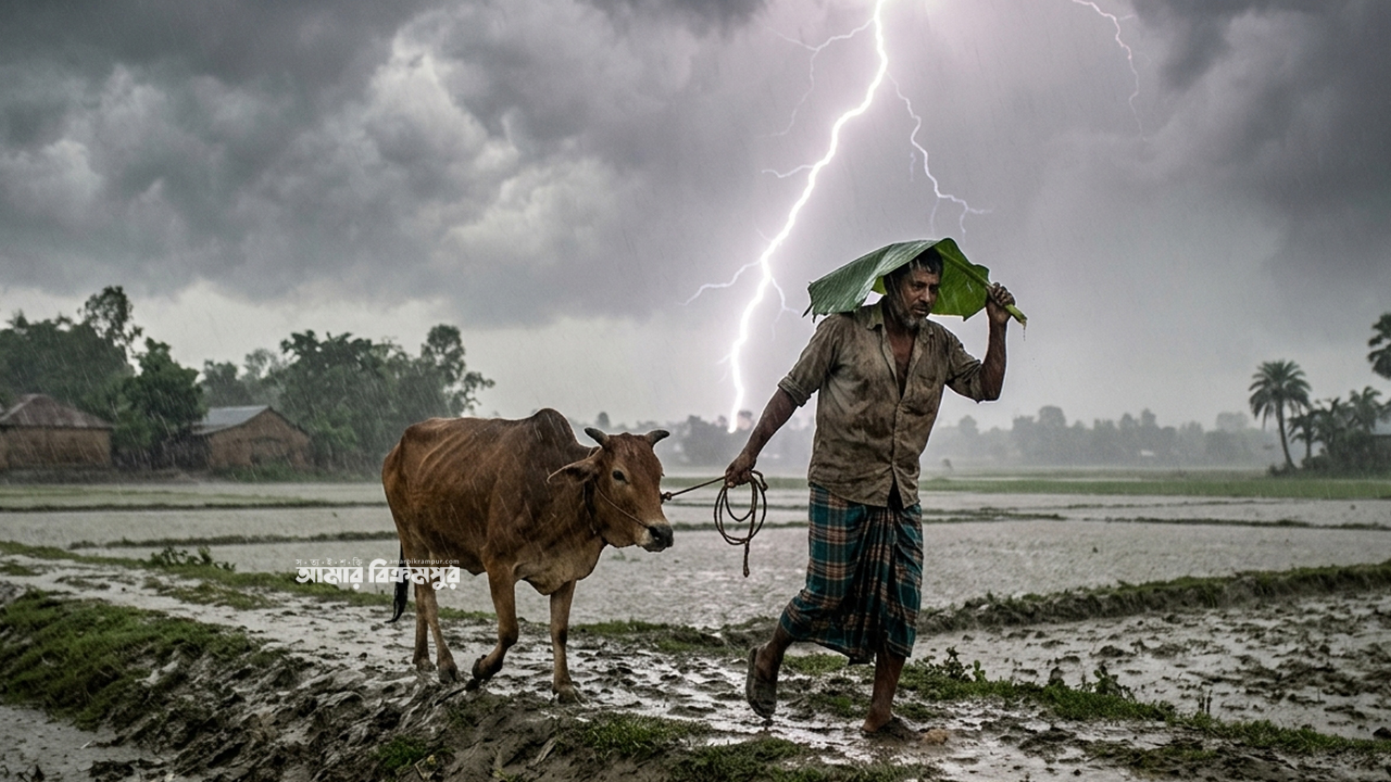 মুন্সিগঞ্জে মাঠে গরু আনতে গিয়ে বজ্রপাতে প্রাণ গেছে কৃষকের