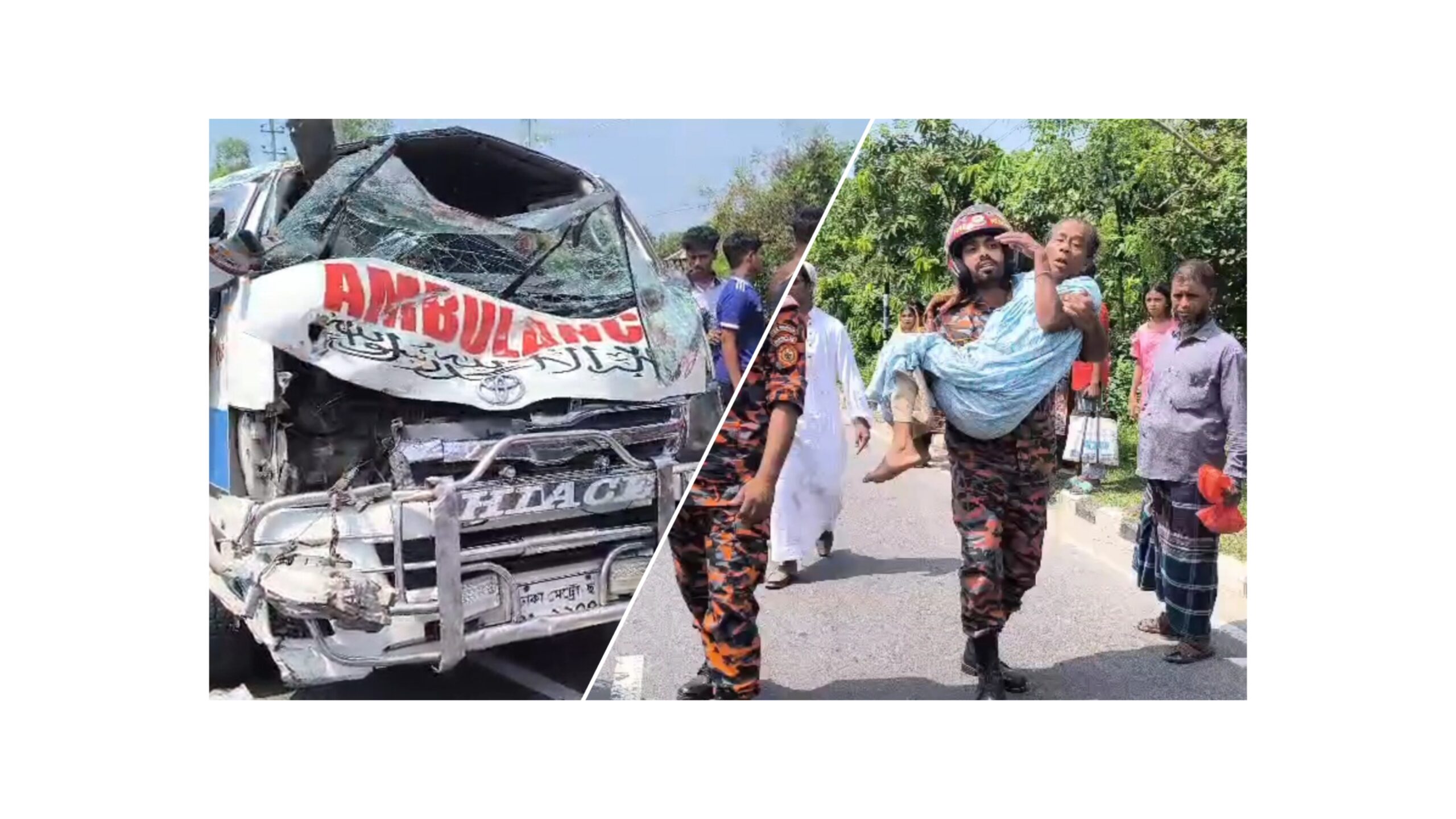 ঈদের দিন লাশ নিয়ে অ্যাম্বুলেন্সে ফিরছিলেন বাড়ি, পথে দুর্ঘটনায় একই পরিবারের ৬ জন আহত