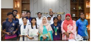 নতুন কুঁড়ি স্পোর্টসে মুন্সিগঞ্জের সেরা ফলাফল করা কৃতী খেলোয়াড়দের সংবর্ধনা দিলেন ডিসি