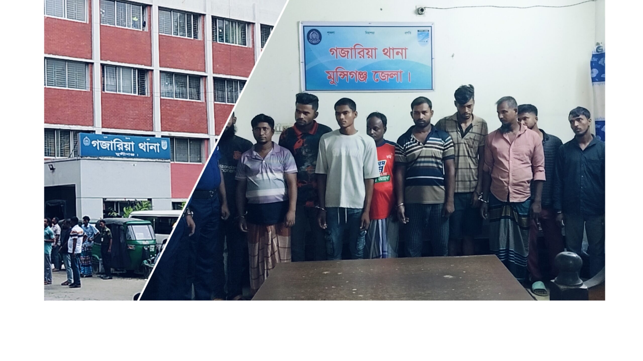 মুন্সিগঞ্জে ঠিকাদারি প্রতিষ্ঠানের ৪৫ লাখ টাকার মালামাল লুট: ১৪ ডাকাত গ্রেপ্তার, জব্দ ২ ট্রাক