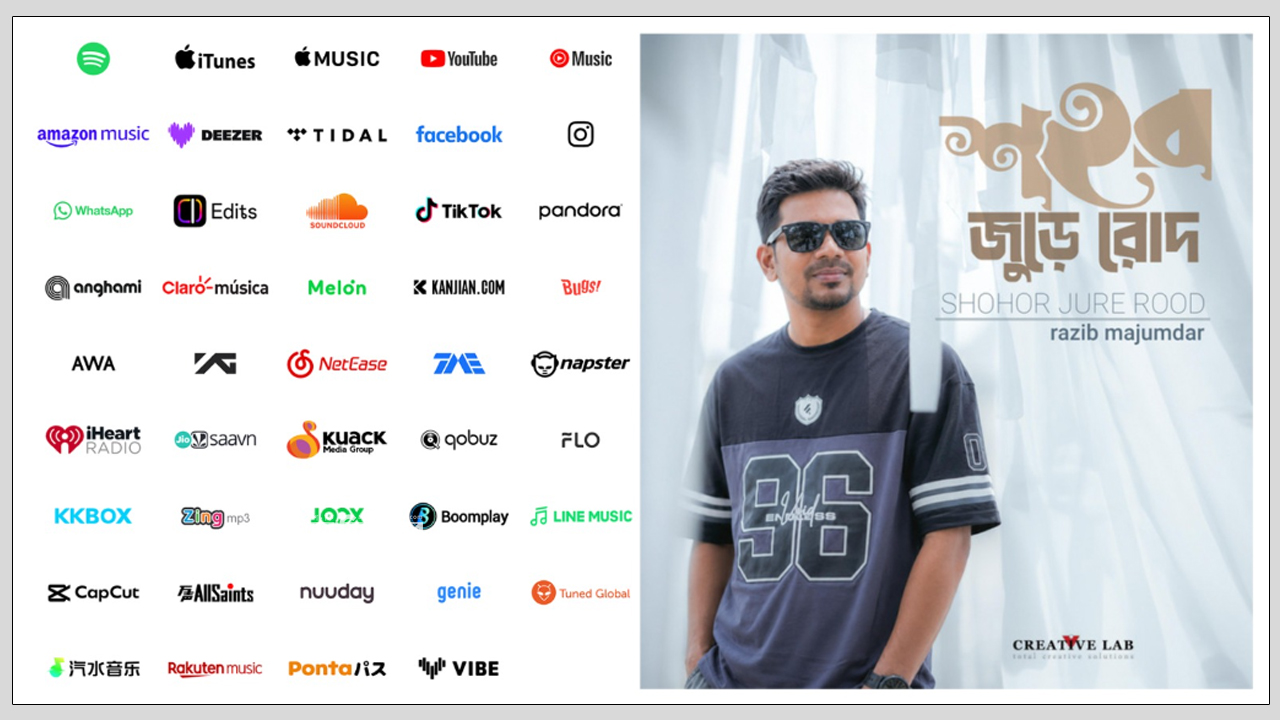 ৪২টি প্ল্যাটফর্মে প্রকাশিত হয়েছে মুন্সিগঞ্জের রাজীব মজুমদারের গান ‘শহর জুড়ে রোদ’