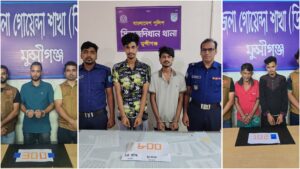 মুন্সিগঞ্জে ডিবির ৩ অভিযানে ১২০২ পিস ইয়াবা ও হেরোইন উদ্ধার, গ্রেপ্তার ৫