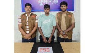 মুন্সিগঞ্জের টংগিবাড়ীতে যুবকের কাছে মিললো আড়াইশো পিস ইয়াবা
