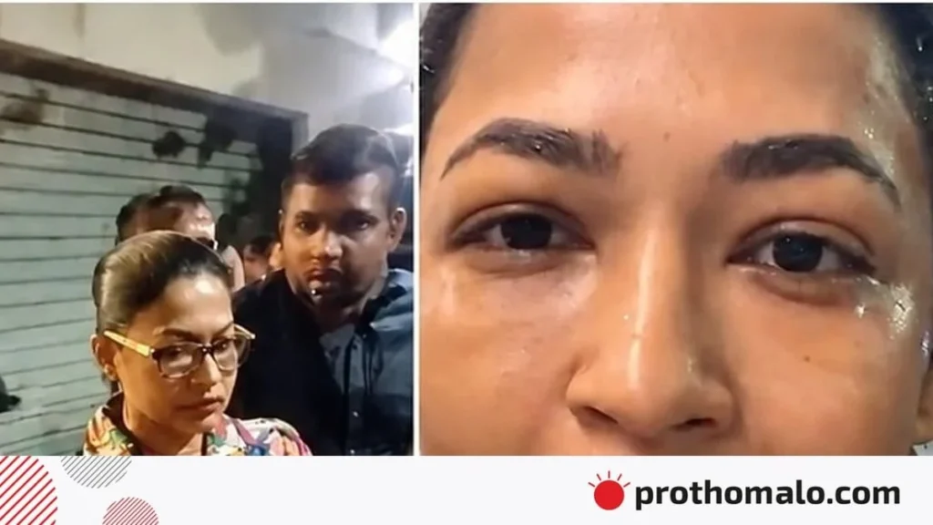 ইতালিতে আজমেরী হক বাঁধনের ওপর হামলা করা হয়ছবি: ভিডিও থেকে